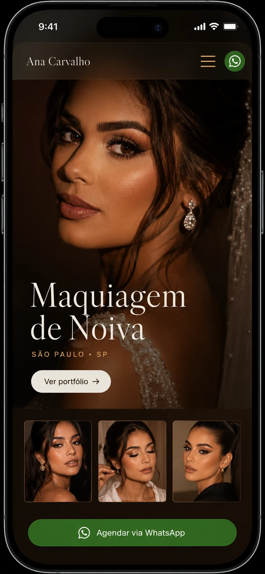 Exemplo de site para maquiadora